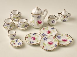[DB] Ceramic Coffee Set - Floral Pattern