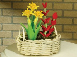 [DB] Wicker Planter - Daffodil