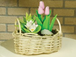 [DB] Wicker Planter - Tulip