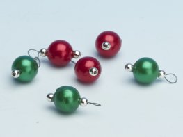 [DB] Christmas Tree Glass Baubles - Red & Green